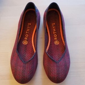 Rothys Bordeaux Herringbone Flats